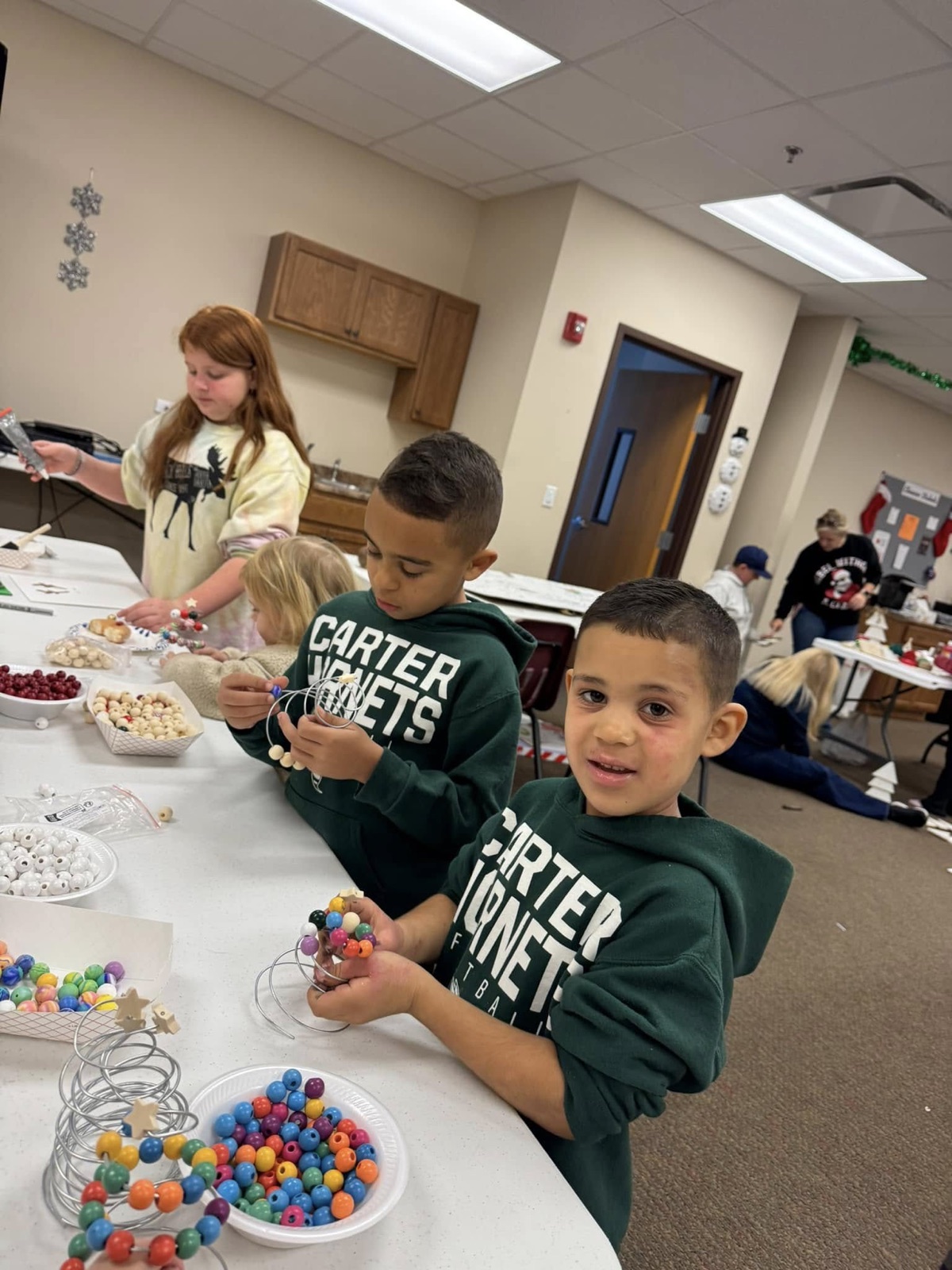 Ebenezer children making crafts together