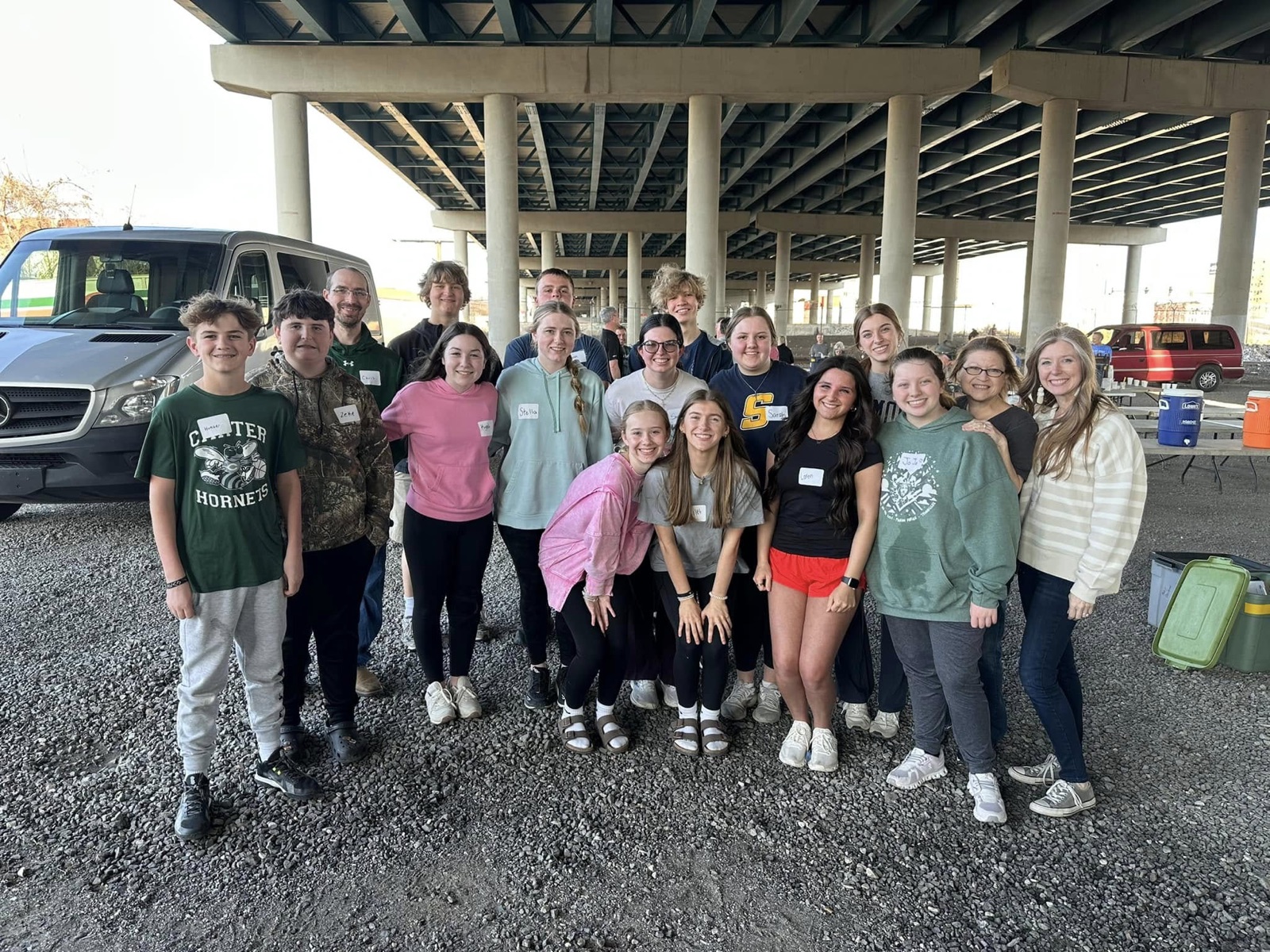 Ebenezer students and leaders serving together